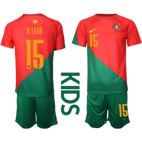 Portugal Rafael Leao #15 Hemmaställ Barn VM 2022 Kortärmad (+ Korta byxor)